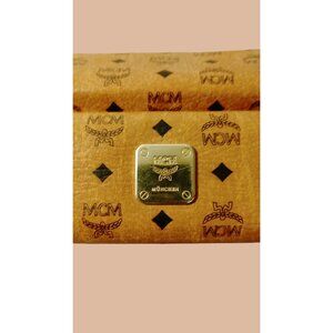 Munchen Vintage MCM Camel Brown Monogram Eyeglass Case Hard Shell 6x3x2 Leather